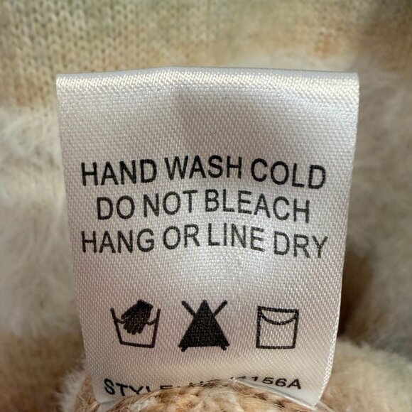 Haptics Fuzzy Striped Cardigan Sweater Size L Cozy Oversized - Picture 7 of 9